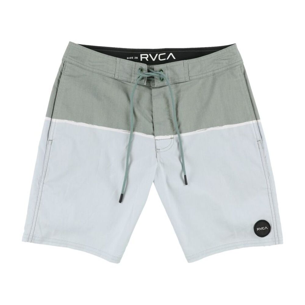 RVCA Mens County Stripe Swim Bottom Board Shorts, Green, 28, DM